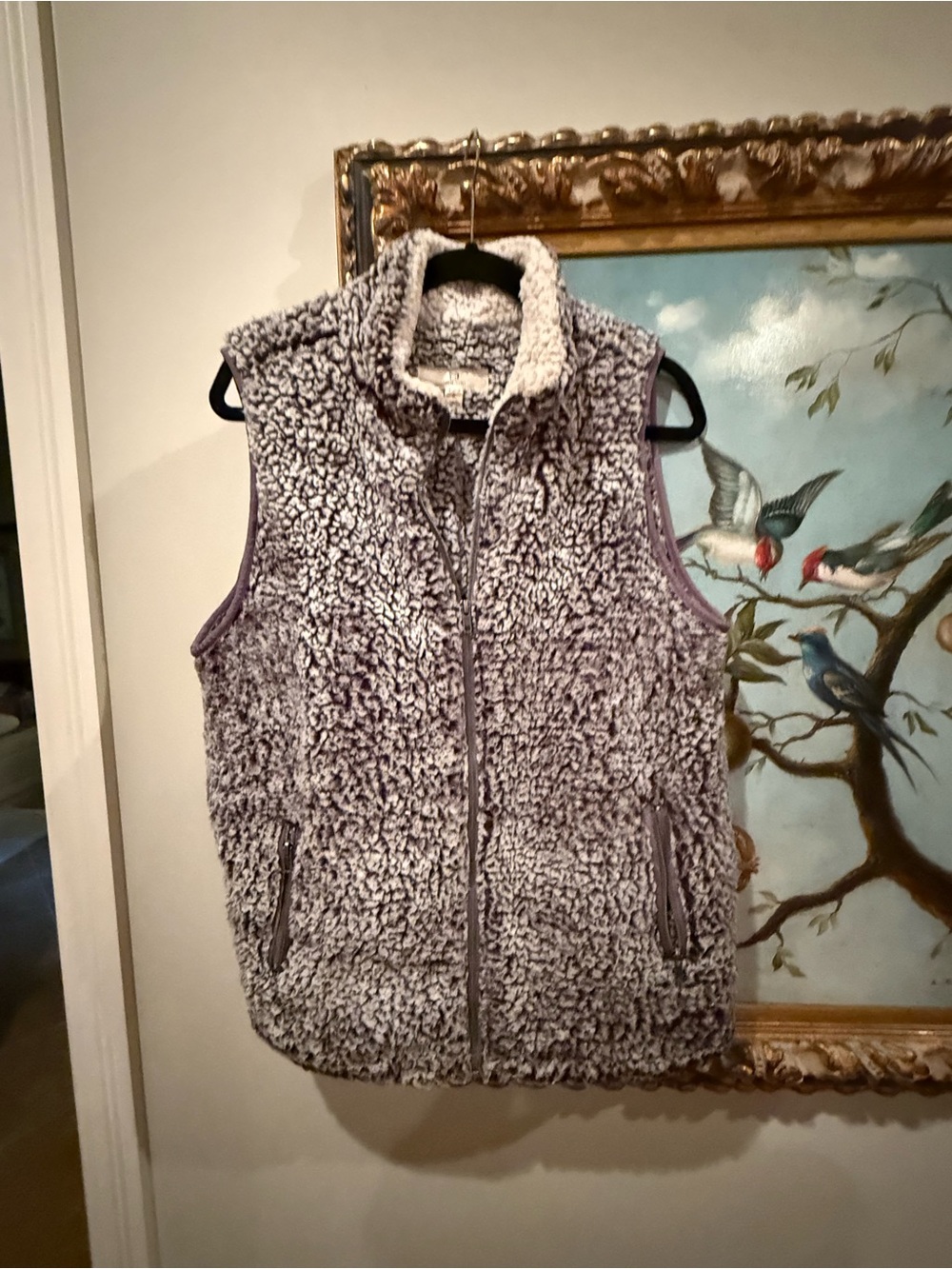 Thread & Supply Plush Sherpa Zip Vest in Heather Gray